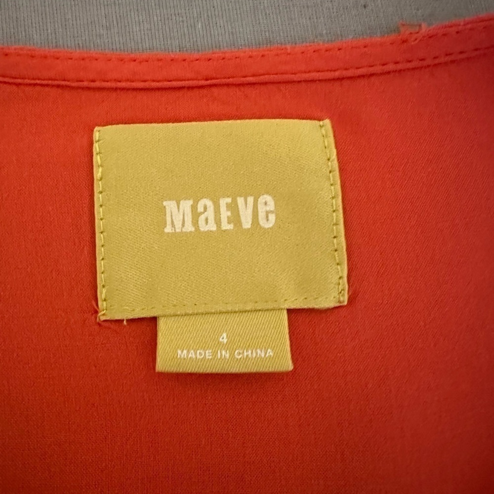 Anthropologie Maeve Clara Coral Button Down Blouse Size 4 - Picture 4 of 8